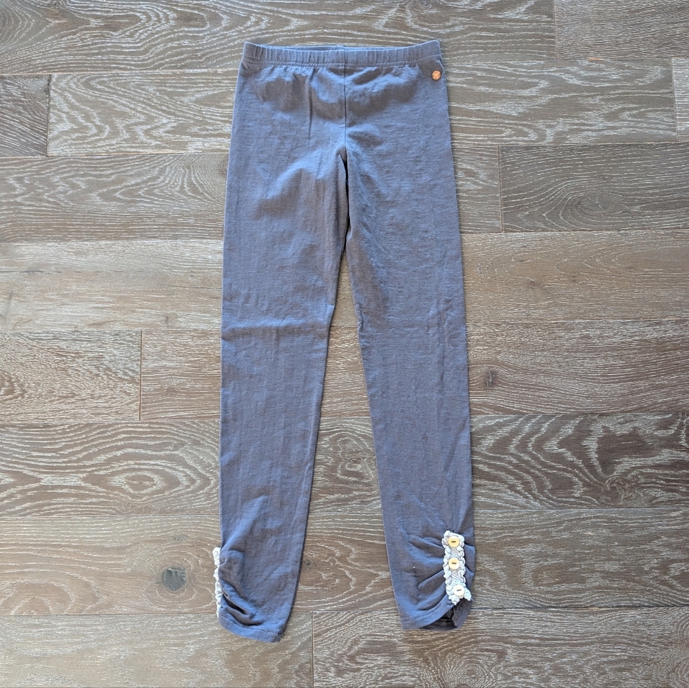 Matilda Jane 435 Girls Gray With Buttons Leggings Size 10